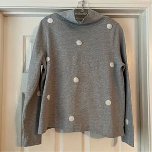 LOFT polka dot mockneck sweatshirt, M